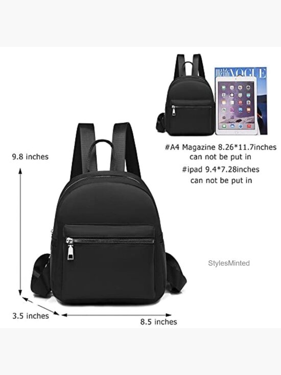 Mini Backpack Purse, Small Travel Shoulder Bag, Adjustable Straps, 6 Pockets main image 6